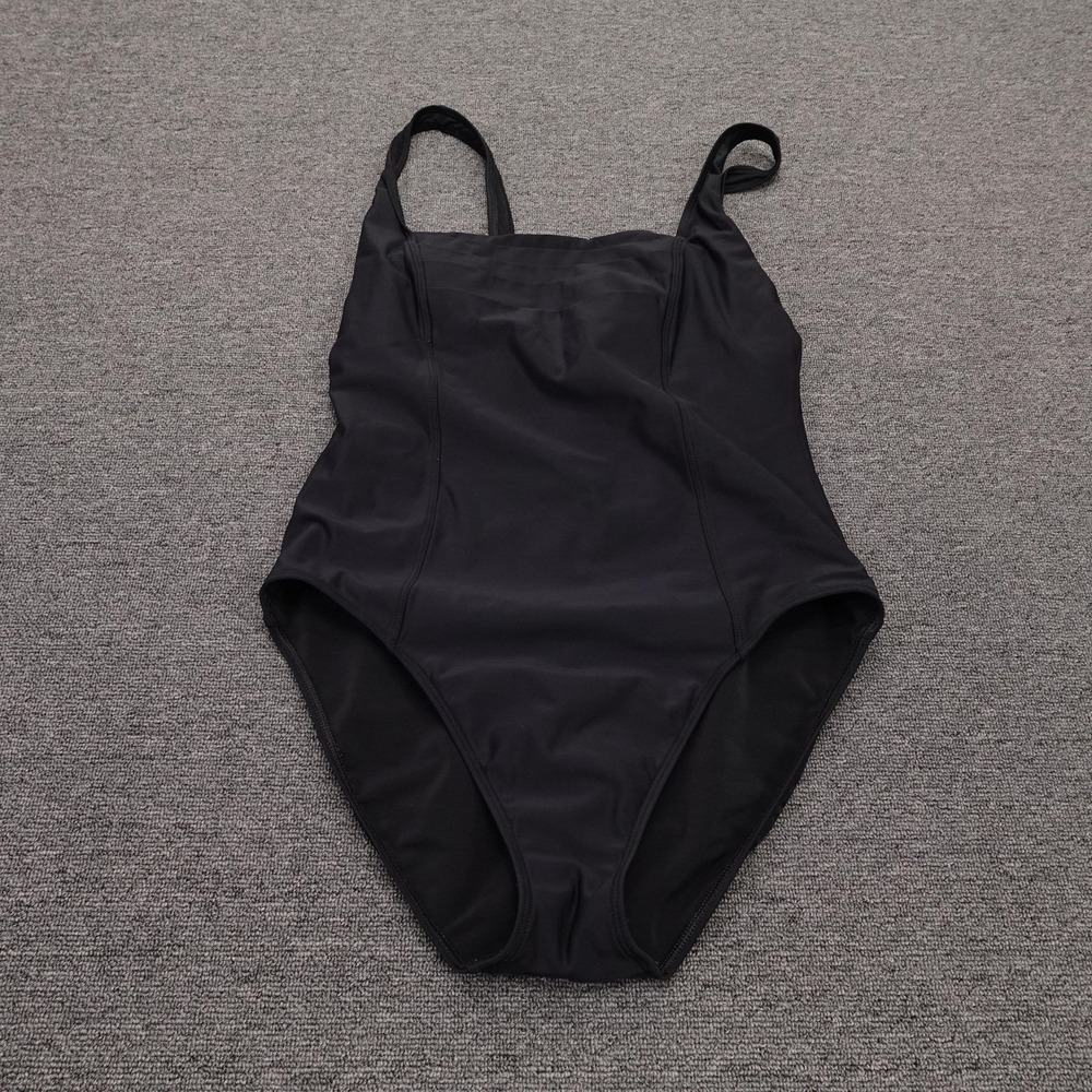 Shape FX Swimsuit One Piece Womens 16T Black Tank Built In Bra Tall Shaping
